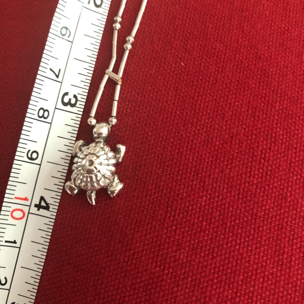 STERLING SILVER TURTLE CHARM NECKLACE - Picture 6 of 7